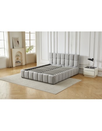 Διπλό Κρεβάτι Roma 160x200c σε γκρι χρώμα με αποθηκευτικό χώρο