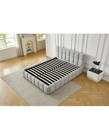Διπλό Κρεβάτι Roma 160x200c σε γκρι χρώμα με αποθηκευτικό χώρο