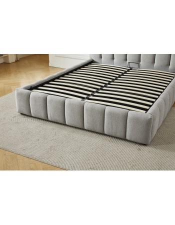 Διπλό Κρεβάτι Roma 160x200c σε γκρι χρώμα με αποθηκευτικό χώρο