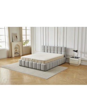Διπλό Κρεβάτι Roma 160x200c σε γκρι χρώμα με αποθηκευτικό χώρο