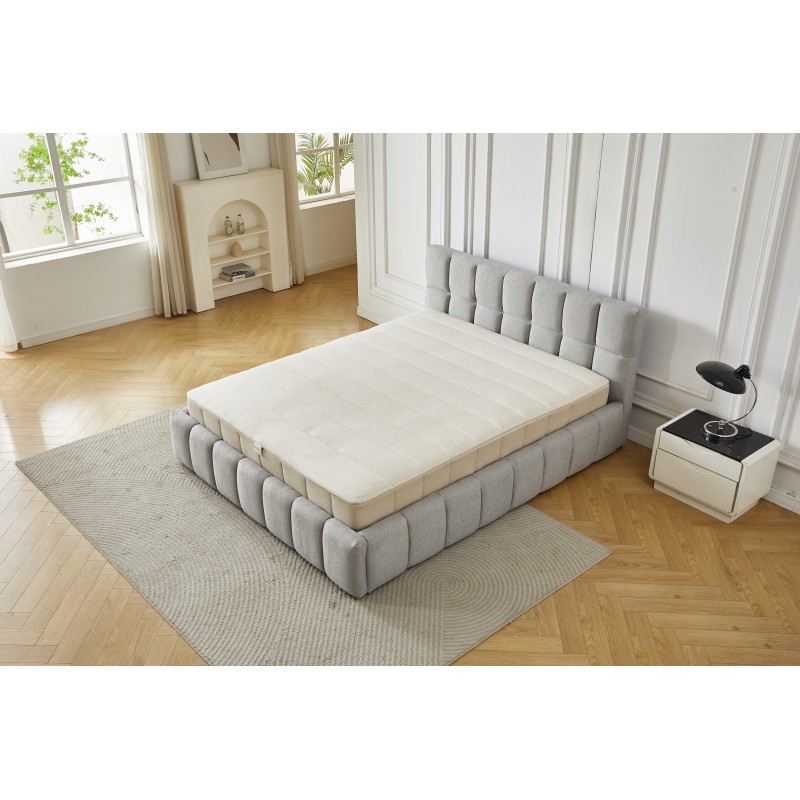 Διπλό Κρεβάτι Roma 160x200c σε γκρι χρώμα με αποθηκευτικό χώρο