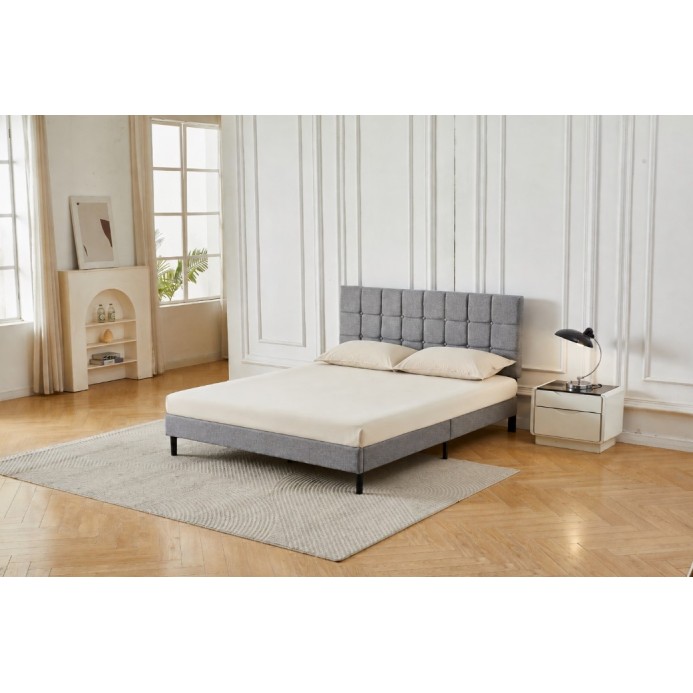 Διπλό Κρεβάτι Cecilia 160x200c σε γκρι χρώμα