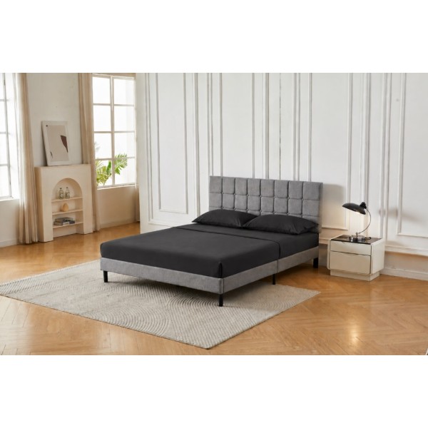 Διπλό Κρεβάτι Cecilia 160x200c σε γκρι χρώμα