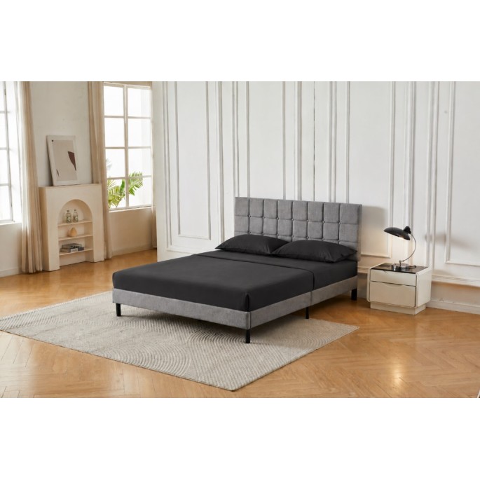 Διπλό Κρεβάτι Cecilia 160x200c σε γκρι χρώμα