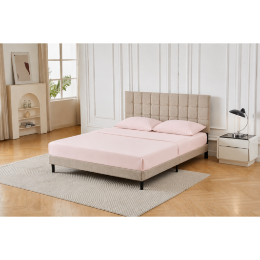 Διπλό Κρεβάτι Cecilia 160x200c σε μπεζ χρώμα