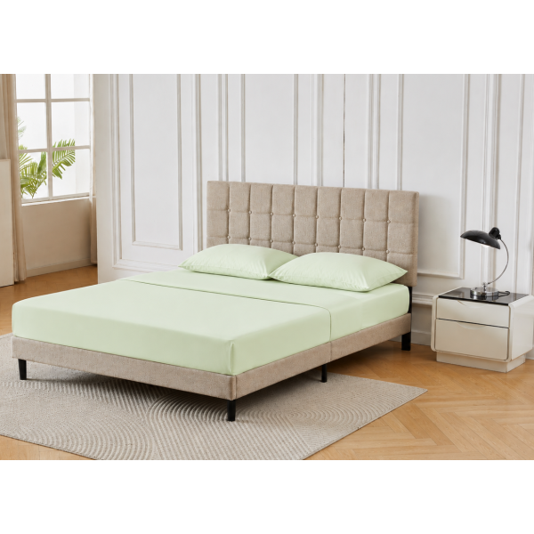 Διπλό Κρεβάτι Cecilia 160x200c σε μπεζ χρώμα