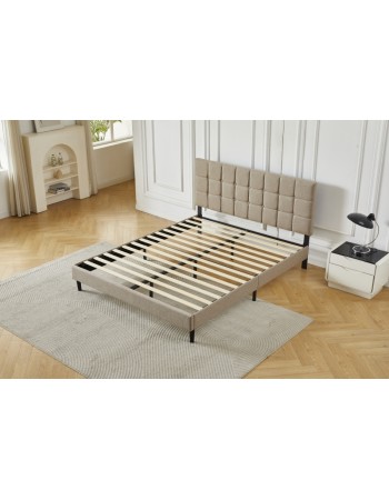 Διπλό Κρεβάτι Cecilia 160x200c σε μπεζ χρώμα