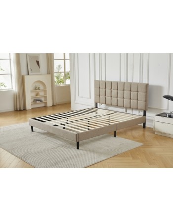 Διπλό Κρεβάτι Cecilia 160x200c σε μπεζ χρώμα