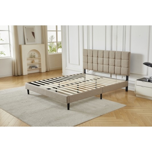 Διπλό Κρεβάτι Cecilia 160x200c σε μπεζ χρώμα