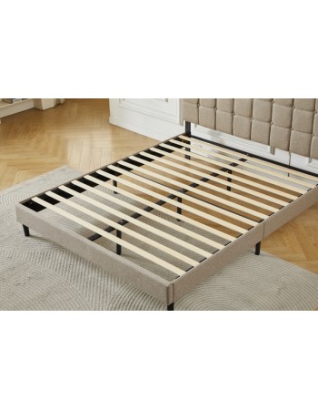 Διπλό Κρεβάτι Cecilia 160x200c σε μπεζ χρώμα