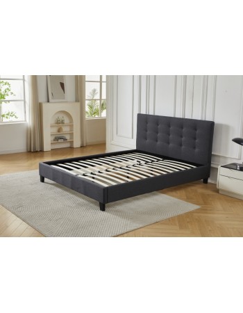 Διπλό Κρεβάτι Afroditi 160x200c σε σκούρο γκρι χρώμα