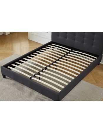 Διπλό Κρεβάτι Afroditi 160x200c σε σκούρο γκρι χρώμα