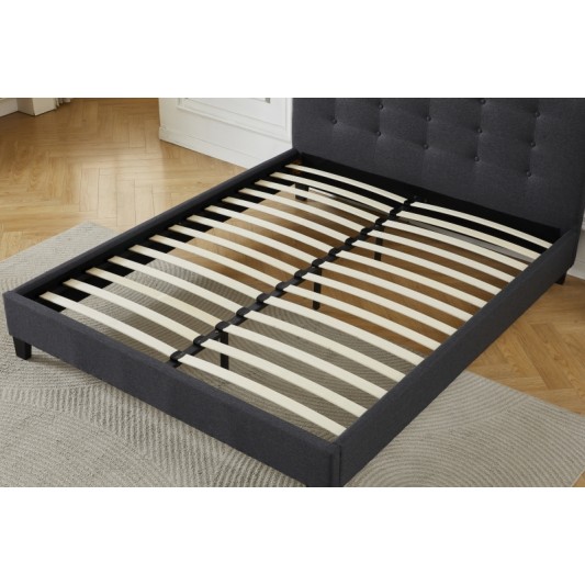 Διπλό Κρεβάτι Afroditi 160x200c σε σκούρο γκρι χρώμα