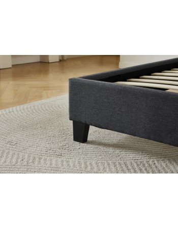 Διπλό Κρεβάτι Afroditi 160x200c σε σκούρο γκρι χρώμα