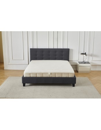 Διπλό Κρεβάτι Afroditi 160x200c σε σκούρο γκρι χρώμα
