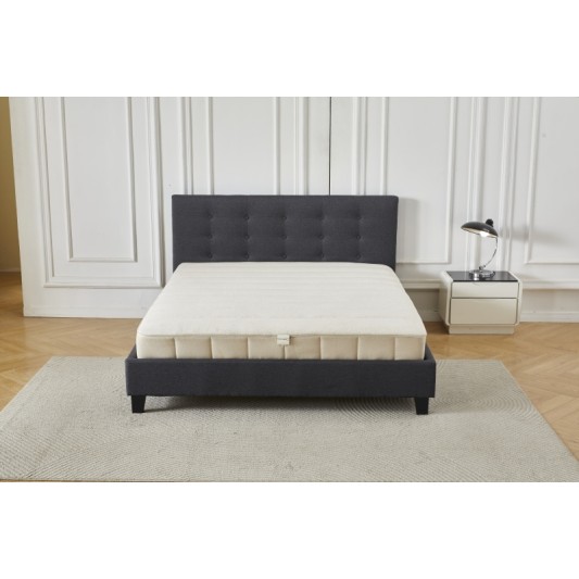 Διπλό Κρεβάτι Afroditi 160x200c σε σκούρο γκρι χρώμα