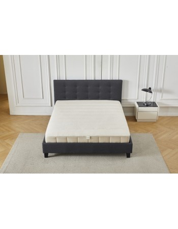 Διπλό Κρεβάτι Afroditi 160x200c σε σκούρο γκρι χρώμα