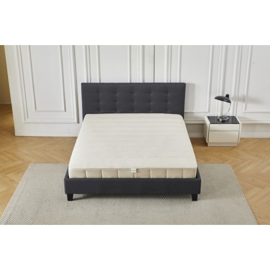 Διπλό Κρεβάτι Afroditi 160x200c σε σκούρο γκρι χρώμα
