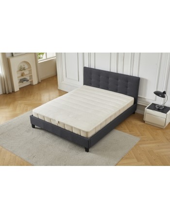 Διπλό Κρεβάτι Afroditi 160x200c σε σκούρο γκρι χρώμα