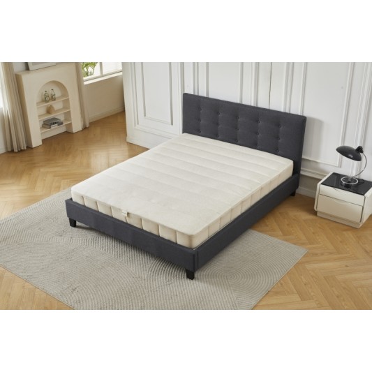 Διπλό Κρεβάτι Afroditi 160x200c σε σκούρο γκρι χρώμα