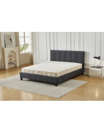 Διπλό Κρεβάτι Afroditi 160x200c σε σκούρο γκρι χρώμα