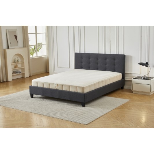 Διπλό Κρεβάτι Afroditi 160x200c σε σκούρο γκρι χρώμα