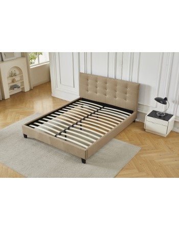Διπλό Κρεβάτι Afroditi 160x200c σε μπεζ χρώμα