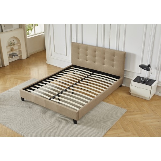 Διπλό Κρεβάτι Afroditi 160x200c σε μπεζ χρώμα