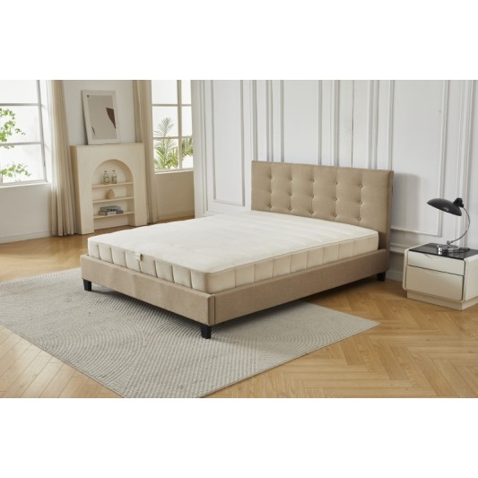 Διπλό Κρεβάτι Afroditi 160x200c σε μπεζ χρώμα