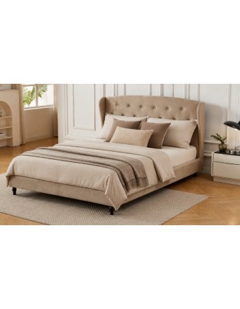 Διπλό Κρεβάτι Victoria 160x200cm σε μπεζ χρώμα