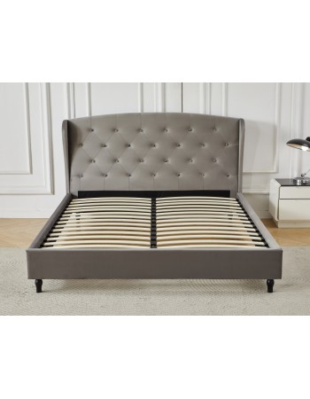 Διπλό Κρεβάτι Victoria 160x200cm σε γκρι χρώμα