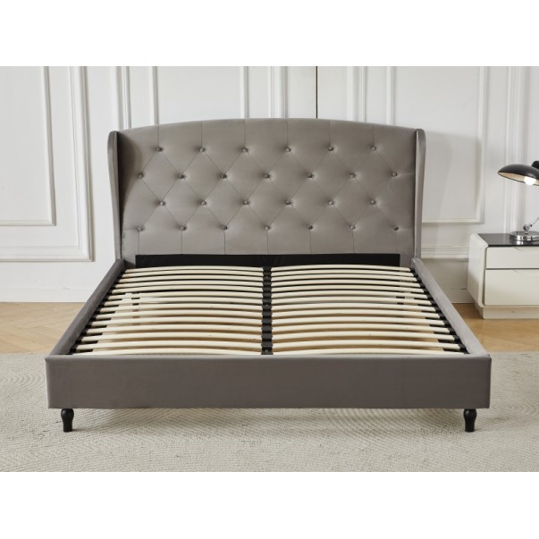 Διπλό Κρεβάτι Victoria 160x200cm σε γκρι χρώμα