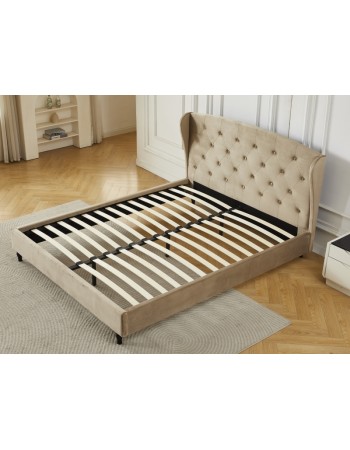 Διπλό Κρεβάτι Victoria 160x200cm σε μπεζ χρώμα