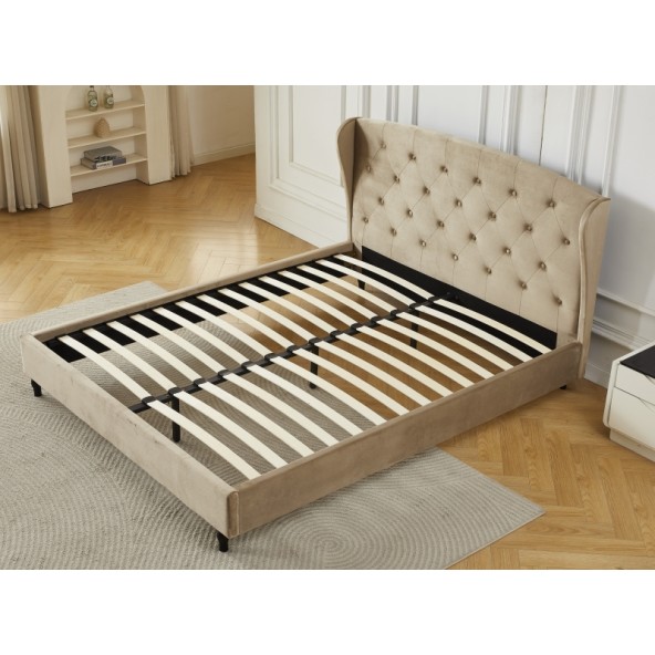 Διπλό Κρεβάτι Victoria 160x200cm σε μπεζ χρώμα
