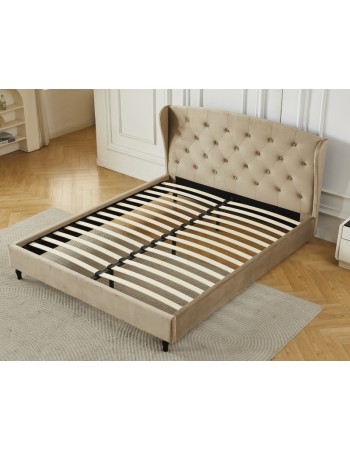 Διπλό Κρεβάτι Victoria 160x200cm σε μπεζ χρώμα