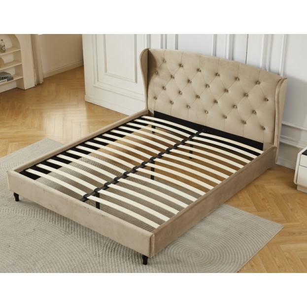 Διπλό Κρεβάτι Victoria 160x200cm σε μπεζ χρώμα