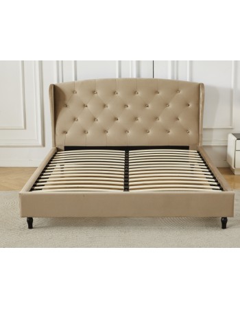 Διπλό Κρεβάτι Victoria 160x200cm σε μπεζ χρώμα