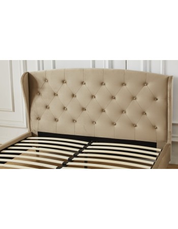 Διπλό Κρεβάτι Victoria 160x200cm σε μπεζ χρώμα