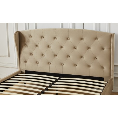 Διπλό Κρεβάτι Victoria 160x200cm σε μπεζ χρώμα