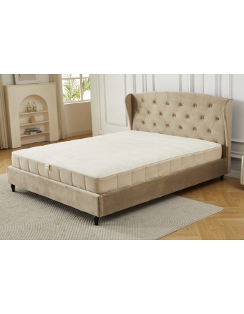Διπλό Κρεβάτι Victoria 160x200cm σε μπεζ χρώμα