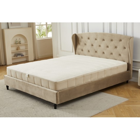 Διπλό Κρεβάτι Victoria 160x200cm σε μπεζ χρώμα