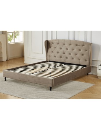 Διπλό Κρεβάτι Victoria 160x200cm σε ανοιχτό καφέ χρώμα