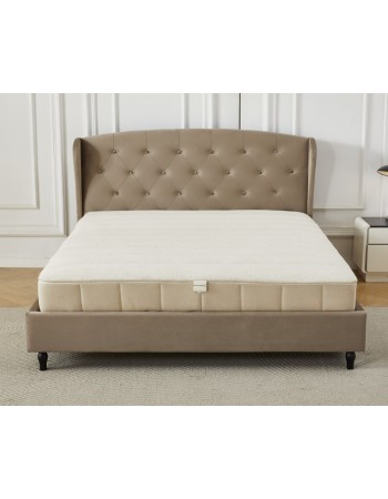 Διπλό Κρεβάτι Victoria 160x200cm σε ανοιχτό καφέ χρώμα