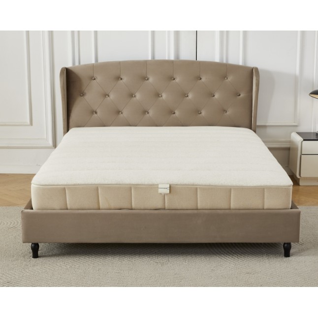 Διπλό Κρεβάτι Victoria 160x200cm σε ανοιχτό καφέ χρώμα