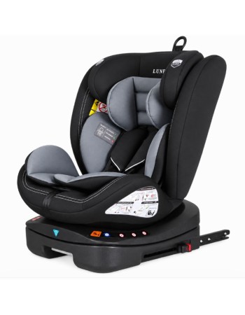 Καθισματάκι αυτοκινήτου Lunex με isofix για βάρος 0 έως 36kg περιστρεφόμενο 360 μοίρες σε Μαύρο