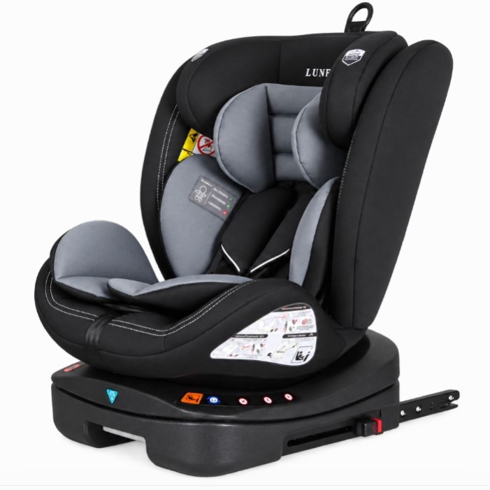 Καθισματάκι αυτοκινήτου Lunex με isofix για βάρος 0 έως 36kg περιστρεφόμενο 360 μοίρες σε Μαύρο
