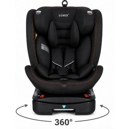 Καθισματάκι αυτοκινήτου Lunex με isofix για βάρος 0 έως 36kg περιστρεφόμενο 360 μοίρες σε Μαύρο