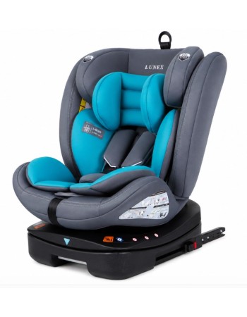 Καθισματάκι αυτοκινήτου Lunex με isofix για βάρος 0 έως 36kg περιστρεφόμενο 360 μοίρες σε Γκρι Μπλε