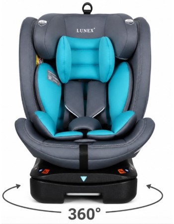 Καθισματάκι αυτοκινήτου Lunex με isofix για βάρος 0 έως 36kg περιστρεφόμενο 360 μοίρες σε Γκρι Μπλε