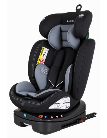 Καθισματάκι αυτοκινήτου Lunex με isofix για βάρος 0 έως 36kg περιστρεφόμενο 360 μοίρες σε Μαύρο γκρι